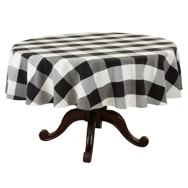 Saro Birmingham Round Plaid Cotton Tablecloth Wayfair